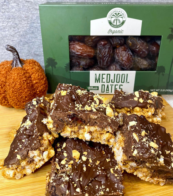 No-Bake Chocolate Peanut Date Crunch Bars 