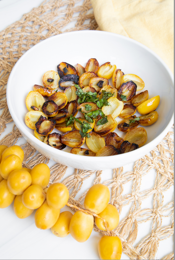 Sautéed Yellow Barhi Dates with Garlic